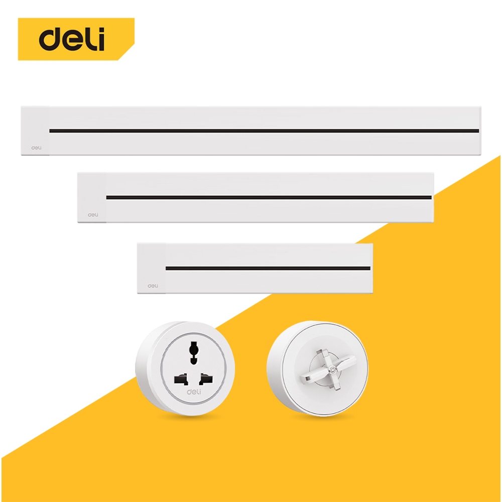 Deli รางปลั๊กไฟแบบเลื่อนได้ รางปลั๊กไฟอัจฉริยะ รองรับกระแสไฟ 32A/8000 วัตต์ Power Track
