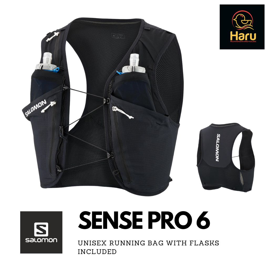 Salomon SENSE PRO 6 Black : เป้น้ำสำหรับวิ่งเทรล 6 ลิตร