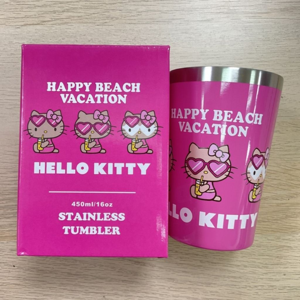 Sanrio Happy Beach Day Stainless Tumbler Hello Kitty Pink