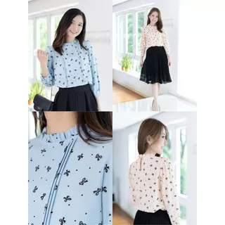 Narinari : MT0431 Ruff Collar Pintuck Blouse
