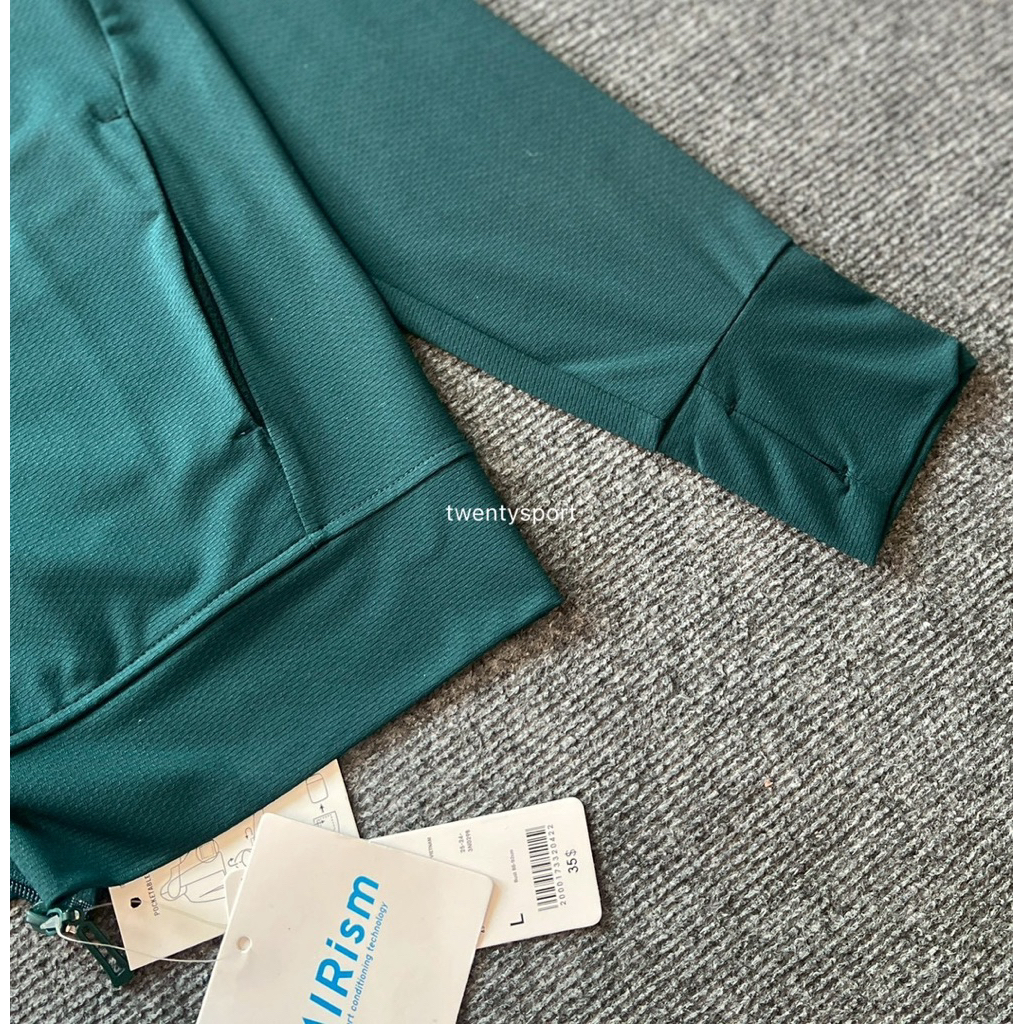 AIRism UV Protection เสื้อแขนยาวกันยูวี สีเขียวเข้ม (แนะนำ+1ไซส์) ราคา ถูกที่สุด ดีลบีเคเค แกลเลอรีภาพที่ 6