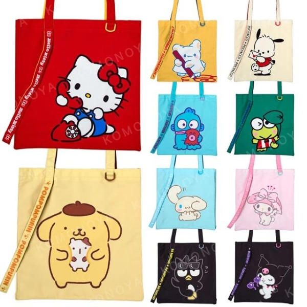 กระเป๋าโท้ท tote bag สีสด mx sanrio ●ด้านใน: ช่องใส่ของแบบเปิด 1 ช่อง ●มีอุปกรณ์โลหะสำหรับแขวนมาสคอต ฯลฯ