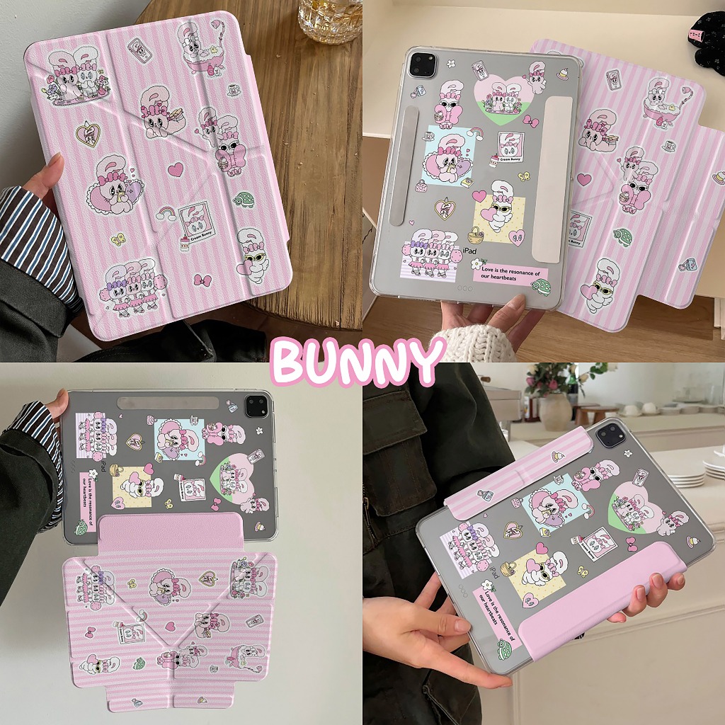พร้อมส่ง พับรูปตัวY เคส for iPad Air13 Air8 Air7 ที่ใส่ปากกา Bunny เคส iPad Air6 Gen11 Gen10 Gen9/8