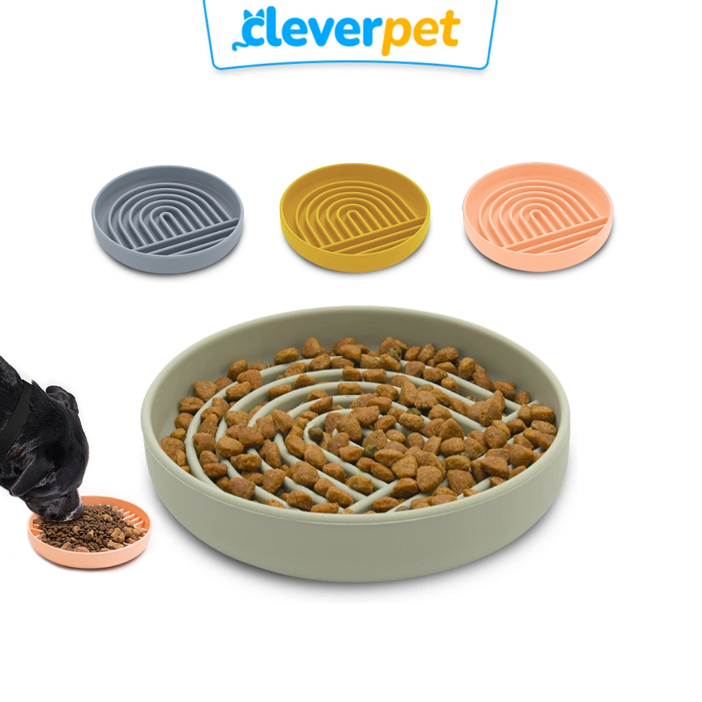 CleverPet ชามกินช้าซิลิโคน Food Grade ลดสำลัก เพื่อสุขภาพหมาแมว