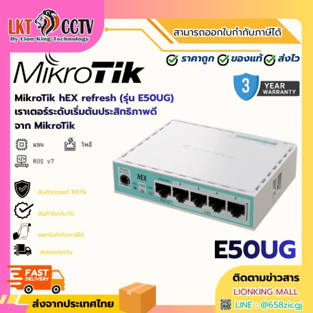 MikroTik hEX refresh (รุ่น E50UG) เราเตอร์ระดับเริ่มต้นประสิทธิภาพดี จาก MikroTik