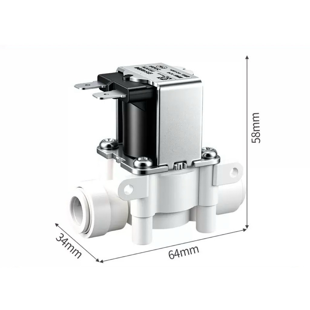 โซลินอยด์วาล์ว 12V 3หุน 3/8" 9.5mm RO อะไหล่เครื่องกรองน้ำ Solenoid Valve 12v