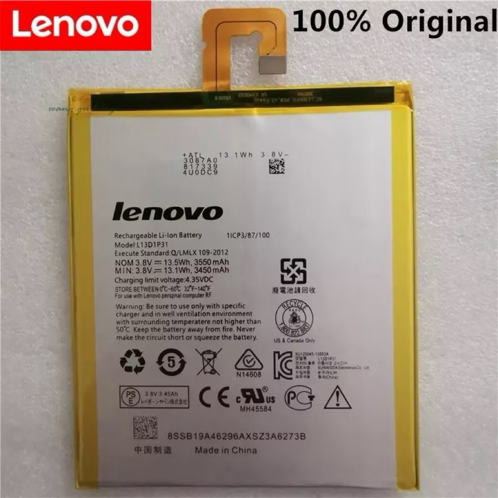 แบตเตอรี่ใหม่สำหรับLenovo LePad S5000 S5000H Pad A3500แท็บเล็ตPC L13D1P31 Tab 2 A7-30แบตเตอรี่3450-3