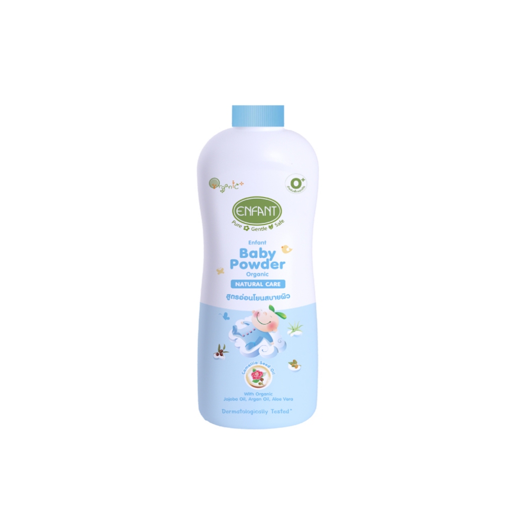 แป้ง Enfant สูตรใหม่ ENFANT BABY POWDER ORGANIC NATURAL CAREสีฟ้า160กรัม