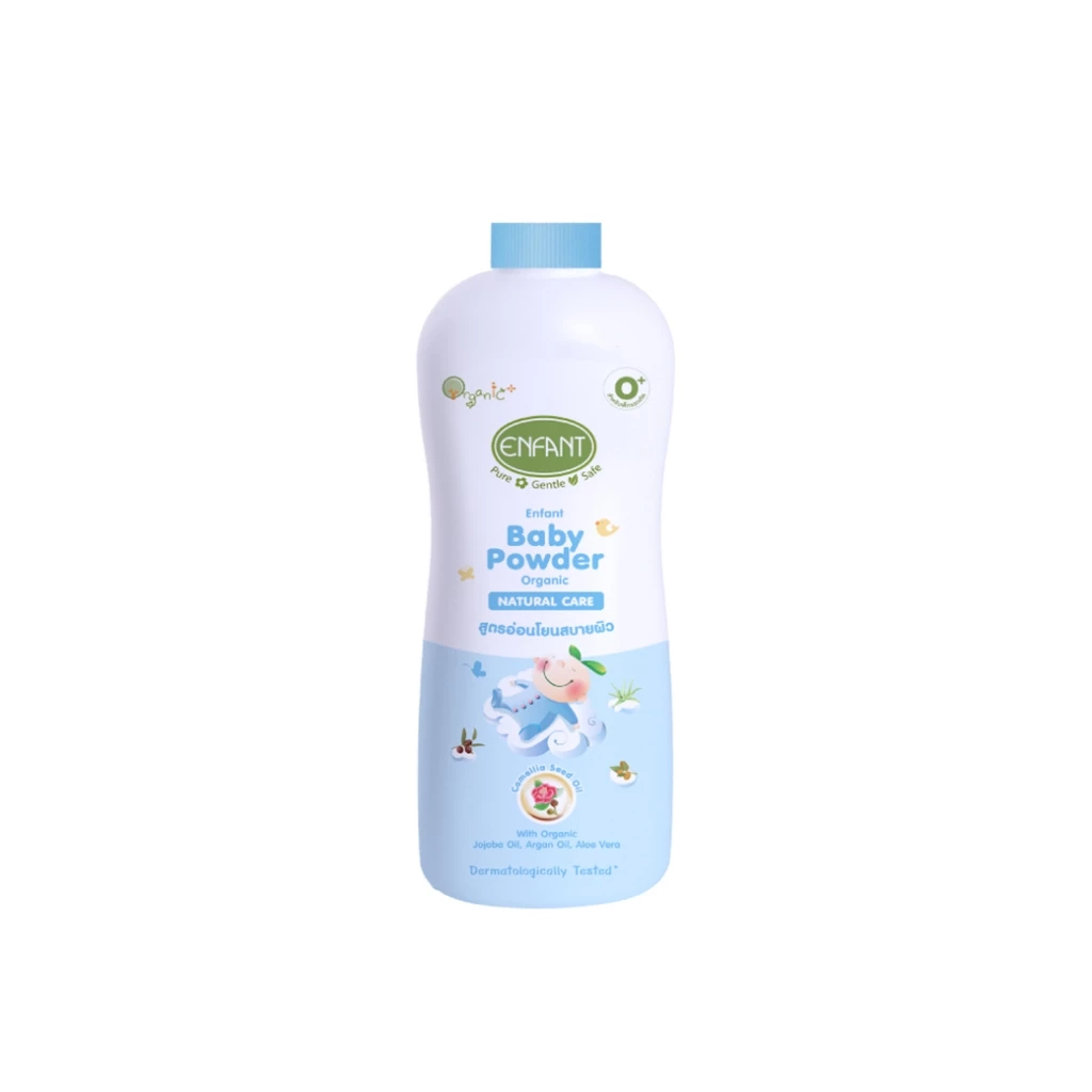 แป้ง Enfant สูตรใหม่ ENFANT BABY POWDER ORGANIC NATURAL CAREสีฟ้า160กรัม