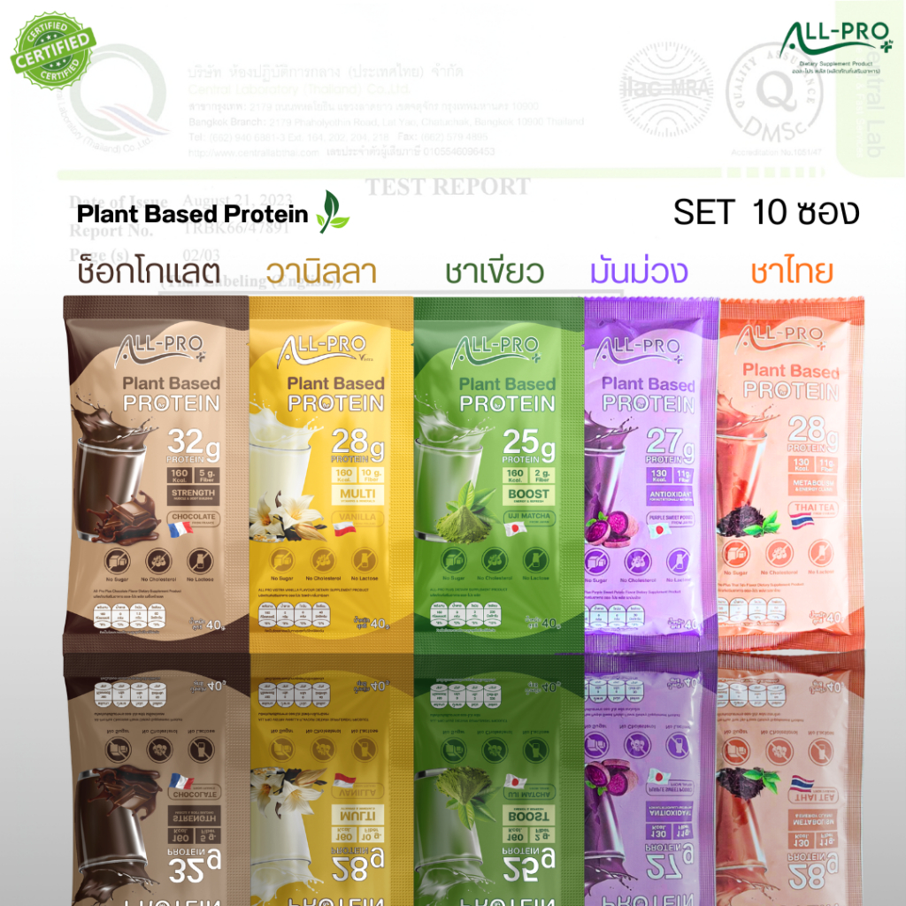 All Pro Plus โปรตีนจากพืช ไอโซเลท 10ซอง เลือกรสชาติได้ ไม่มีน้ำตาล ไม่มีคอเรสตอรอล พร้อมส่ง