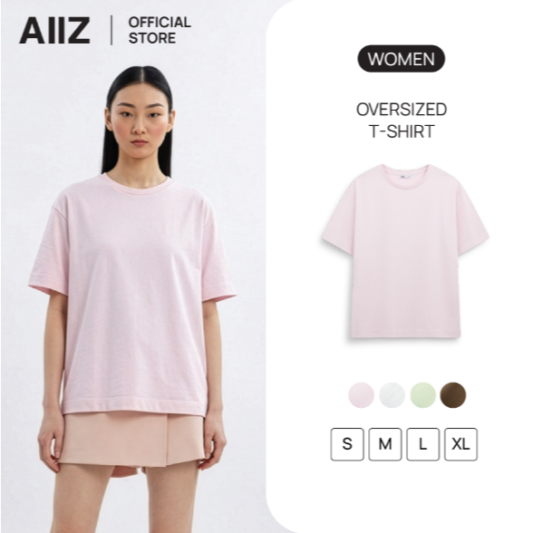AIIZ (เอ ทู แซด) - AIIZ เสื้อยืดผู้หญิงทรงโอเวอร์ไซส์ AIIZ Women's Oversized T-Shirt