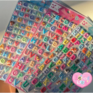 puffy alphabet sticker สติกเกอร์นูนนุ่มลายตัวอักษร สติกเกอร์ abc