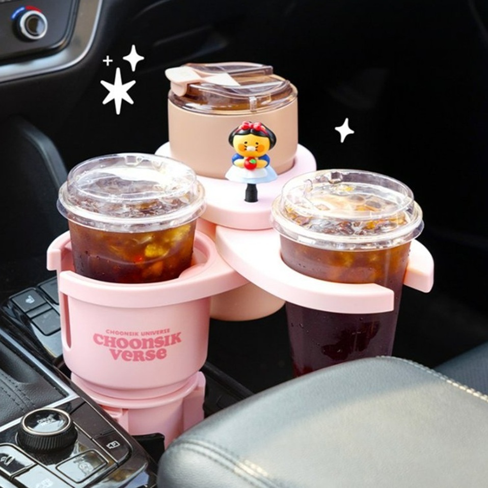 ( พร้อมส่ง ) Kakaofriends Choonsik Car Cup Holder แท่นวางแก้วในรถยนต์ แบบ 3 ช่อง