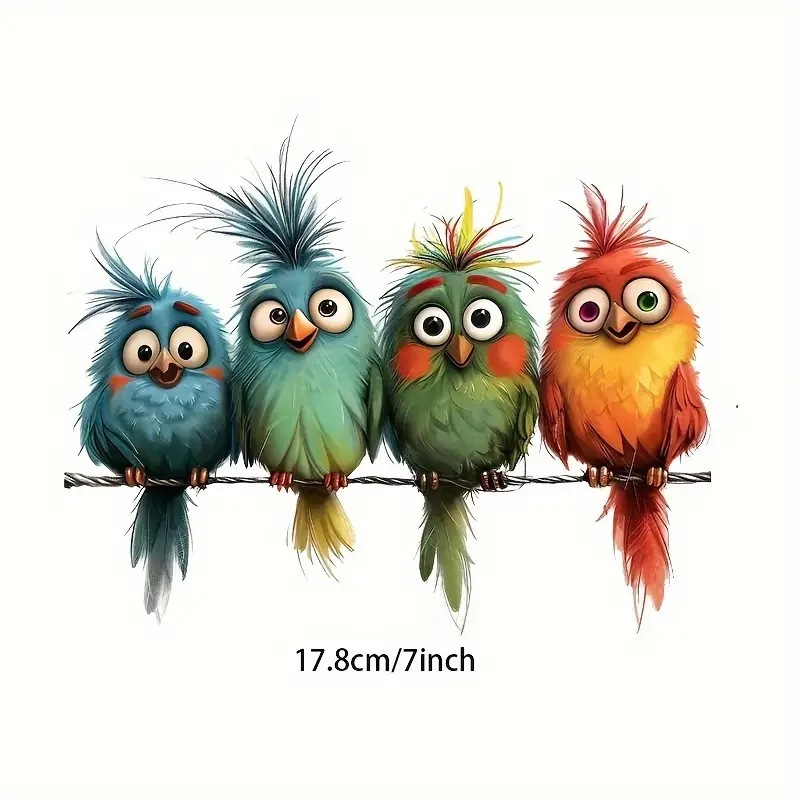 17.8 x 14.4 cm. สติ๊กเกอร์นกติดหน้าต่างกระจกตู้เย็น รูปที่ 3