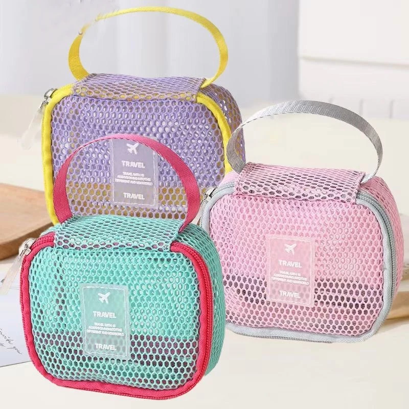 Novvia COD กระเป๋าแต่งหน้าตาข่ายสี กระเป๋าเก็บของ กระเป๋าผ้าตาข่าย น้ำหนักเบา พกพาสะดวก