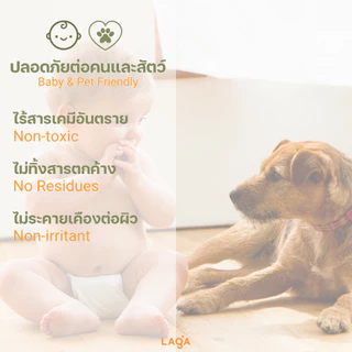 LAGA น้ำยาถูพื้น สูตรแห้งไว ไม่ทิ้งคราบ - ยูคาลิปตัสและลาเวนเดอร์ (Kid & Pet Friendly) 1000มล.