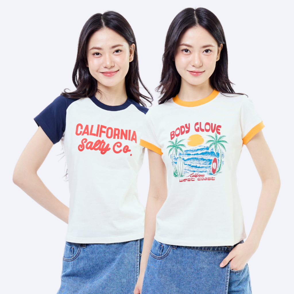 BODY GLOVE Women's GRAPHIC T-SHIRT Slim Fit Summer 2026 - เสื้อยืดแขนสั้น ผู้หญิง