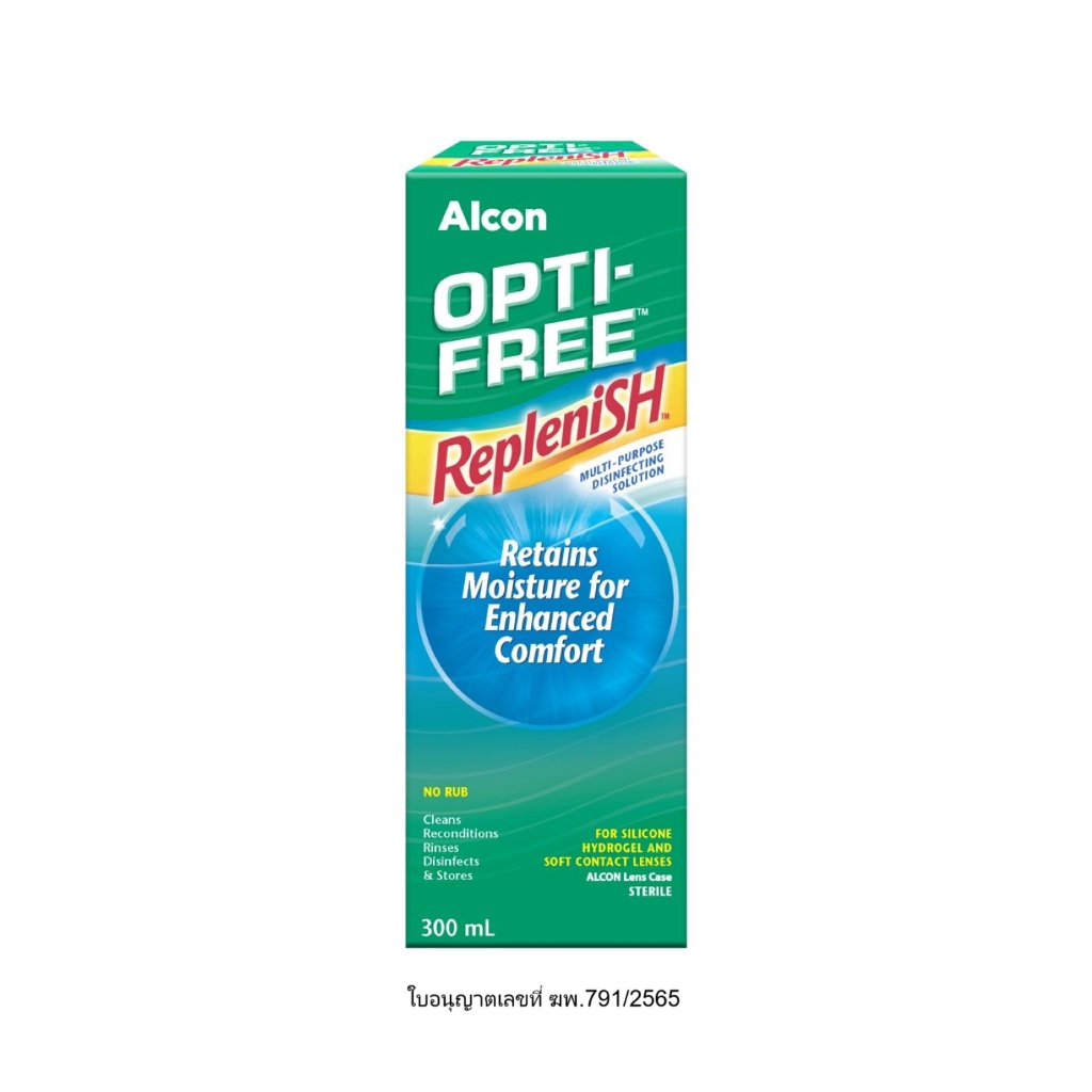 ALCON OPTI-FREE REPLENISH 300ml / 420ml (EXP10/2026) (กดสั่ง 1 ขวด แถม Puremoist 90ml 1 ขวด) น้ำยาล้างคอนแทคเลนส์
