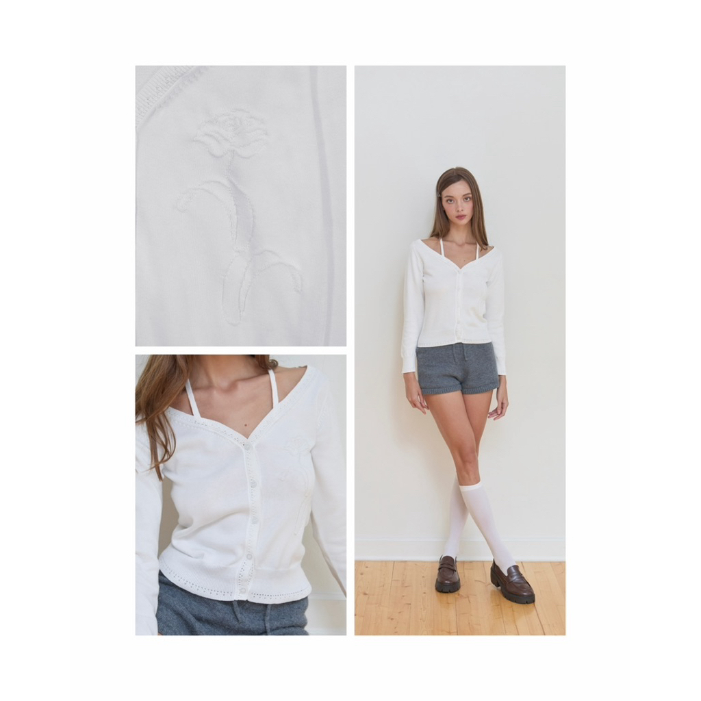 Orangebaskets เสื้อปาดไหล่แขนยาว รุ่น Rory Off-Shoulder Long Sleeve Top