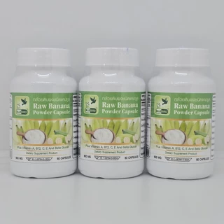 กล้วยดิบผง Raw Banana Powder ตรา บลูเบิร์ด ขนาด 600 มิลลิกรัม 60 แคปซูล