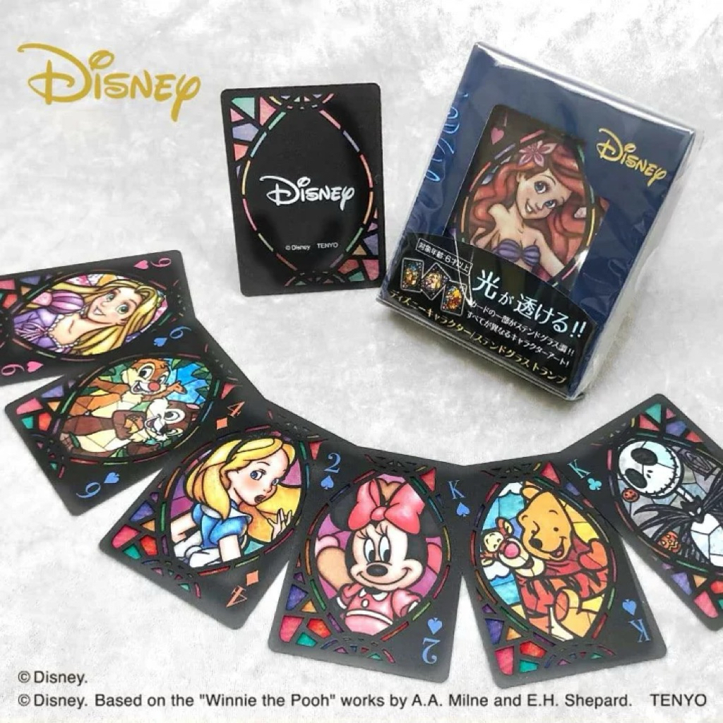 [ของแท้🇯🇵] การ์ดดิสนีย์ พิกซาร์ Tenyo Disney / PIXAR Characters Stained Glass Playing Cards กล่องนึงมี 54 ใบ
