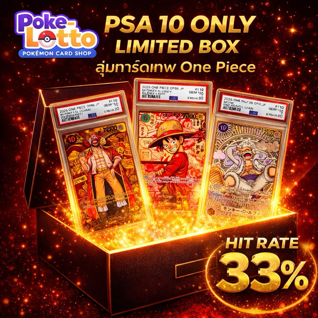 กล่องสุ่ม   ONE PIECE PSA10 🔥 Premium Box การันตี PSA 10ทุกใบ Hit 33% วันพีช