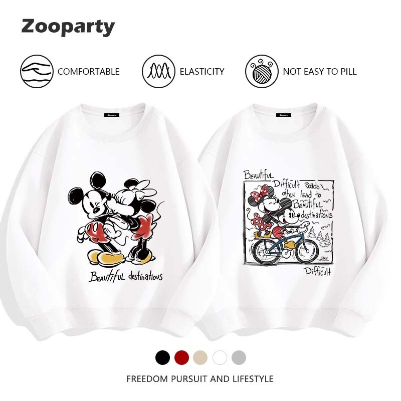 Sweatshirts Tom and Jerry ลายพิมพ์การ์ตูนน่ารัก เสื้อยืดคู่รัก แขนยาว หลวมและสะดวกสบาย(พร้อมส่ง)