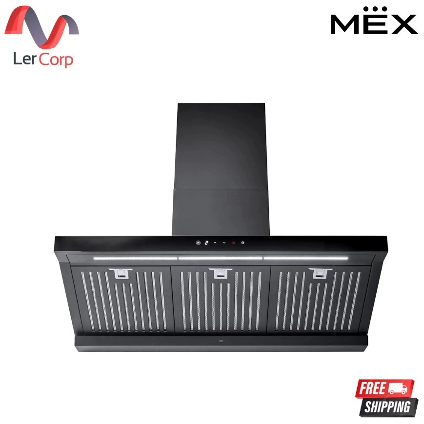 (Mex) เครื่องดูดควันกระโจมทรงกล่องระบบสัมผัส ขนาด 90 ซม. (สีดำ) รุ่น K635BFB90