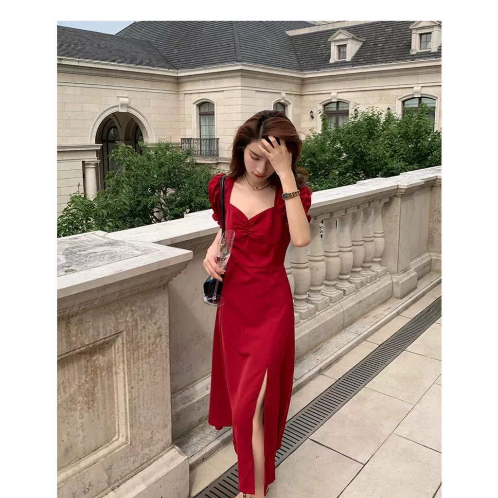 summeroutfits  foryou ผู้หญิง  เดรสสีแดง น่ารักหวานละมุน เรียบหรู satindress  viral elegantdress🌹 thumbnail 5