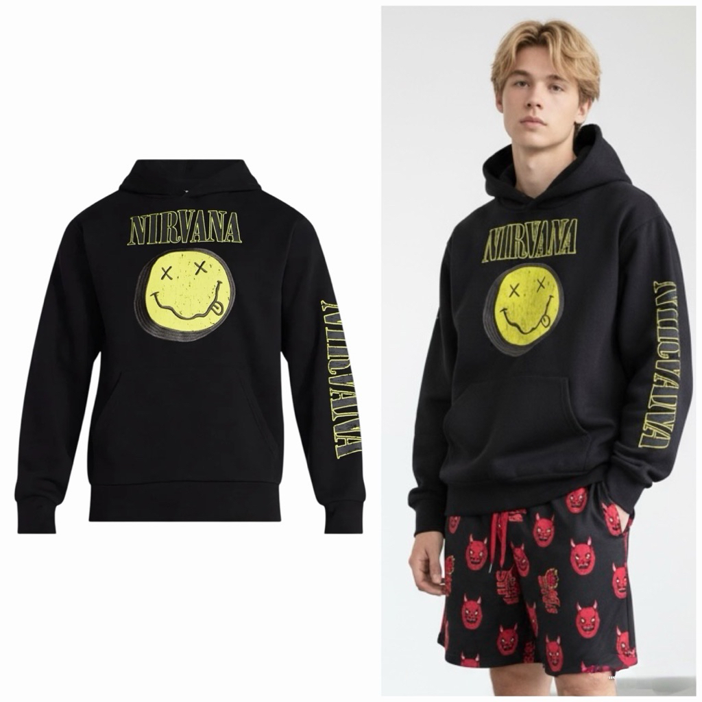 Nirvana smile face hoodie  ▪️เสื้อฮู้ด Nirvana งาน official แท้ ✨✨  (TS803)