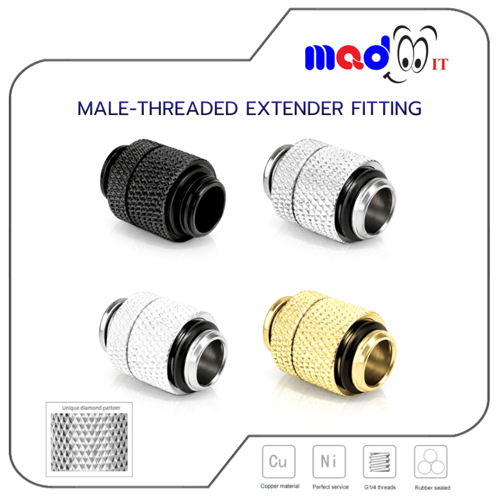 ฟิตติ้ง ข้อต่อตรงหมุนได้ 360องศา Fitting Rotatable Dual G1/4 Extender ชุดน้ำเปิด Water cooling