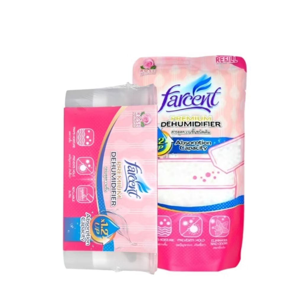 FARCENT กล่องดูดความชื้นรีฟิลเติมได้ ใช้งานได้ 1 ครั้ง กลิ่นกุหลาบ 660 มล.