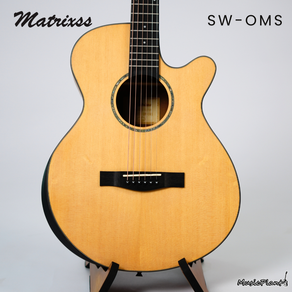 กีตาร์โปร่ง/โปร่งไฟฟ้า Matrixss | SW-OMS (Solid Spruce-Walnut)