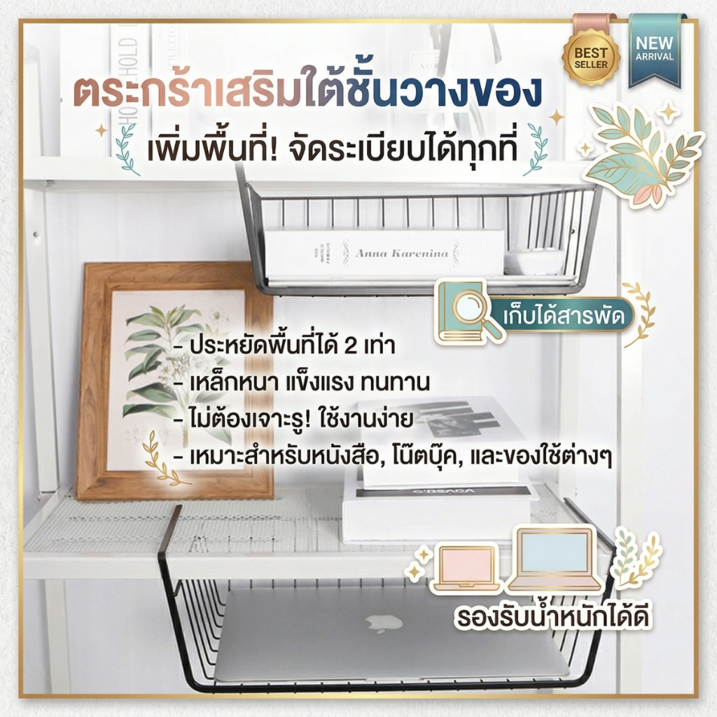 ส่งด่วน ตะกร้าแขวนเก็บของอเนกประสงค์ สำหรับใช้ในห้องครัว ตะกร้าเหล็กแขวนกับชั้น