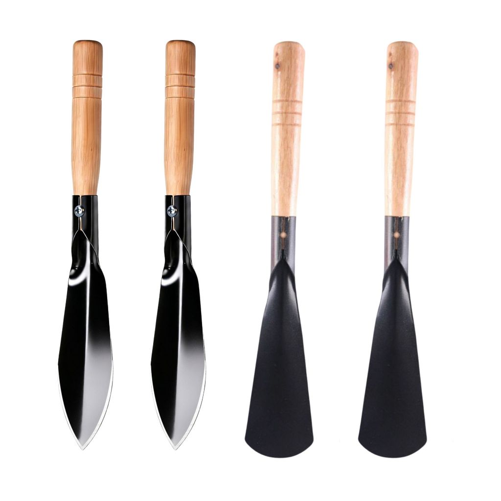 พลั่วปลูก / ช้อนปลูก เหล็ก ด้ามไม้ ชุด 2 ชิ้น / 4 ชิ้น  Planting shovels/spoons, iron with wooden handles