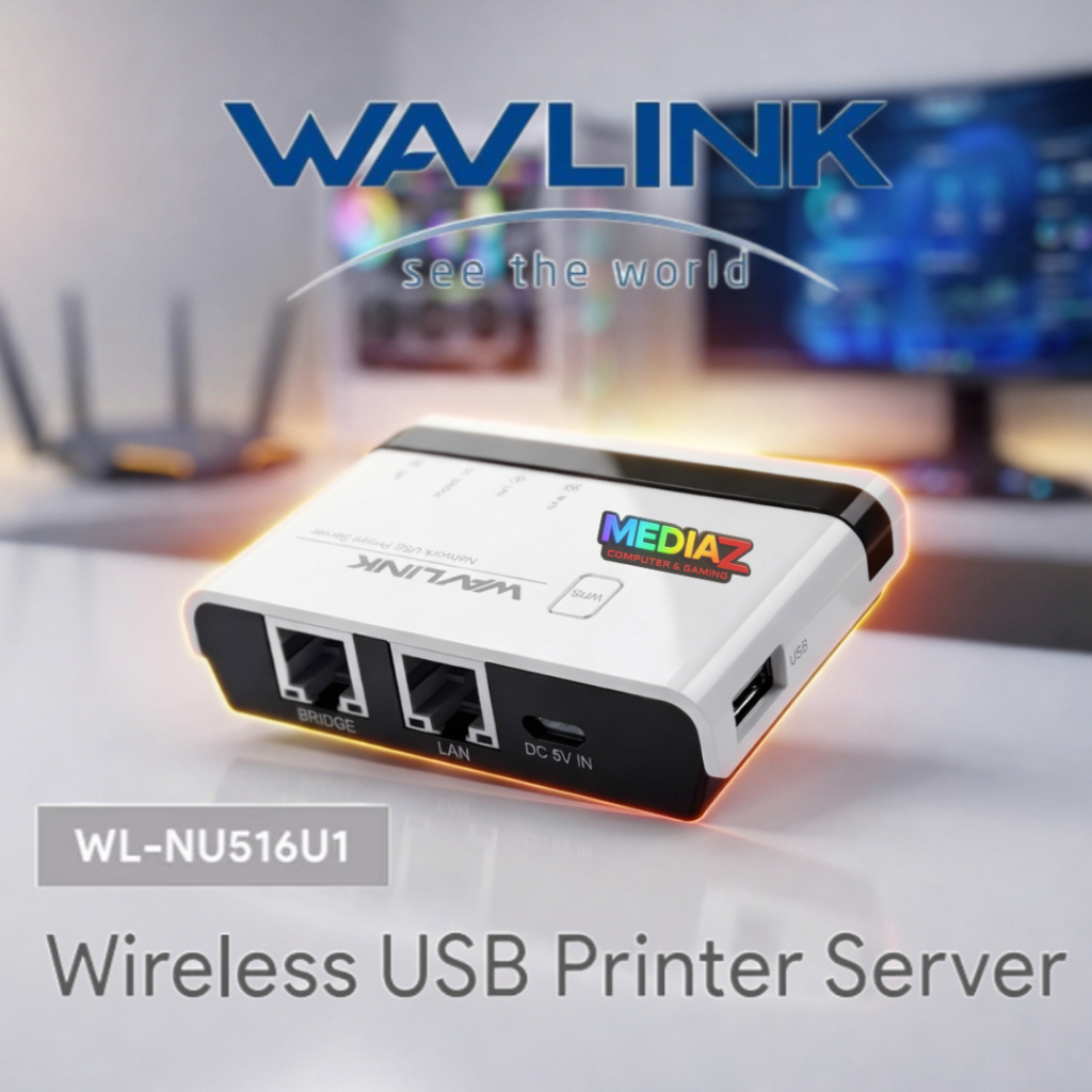 ส่งทันที แชร์เครื่องพิมพ์ เครือข่าย ไร้สาย Wavlink LAN Print Server Network