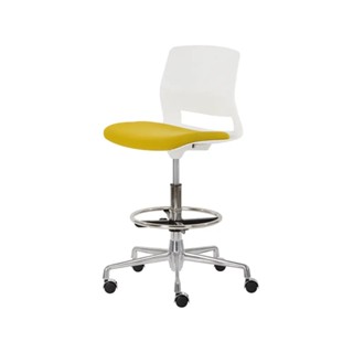 Modernform เเก้าอี้บาร์สตูล รุ่น ESN-007C เฟรมขาว พนักพิงพลา…