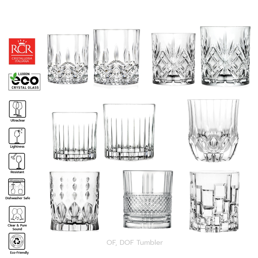 แก้วน้ำสั้น วิสกี้ RCR CRYSTAL GLASS แก้วคริสตัลอิตาลี
