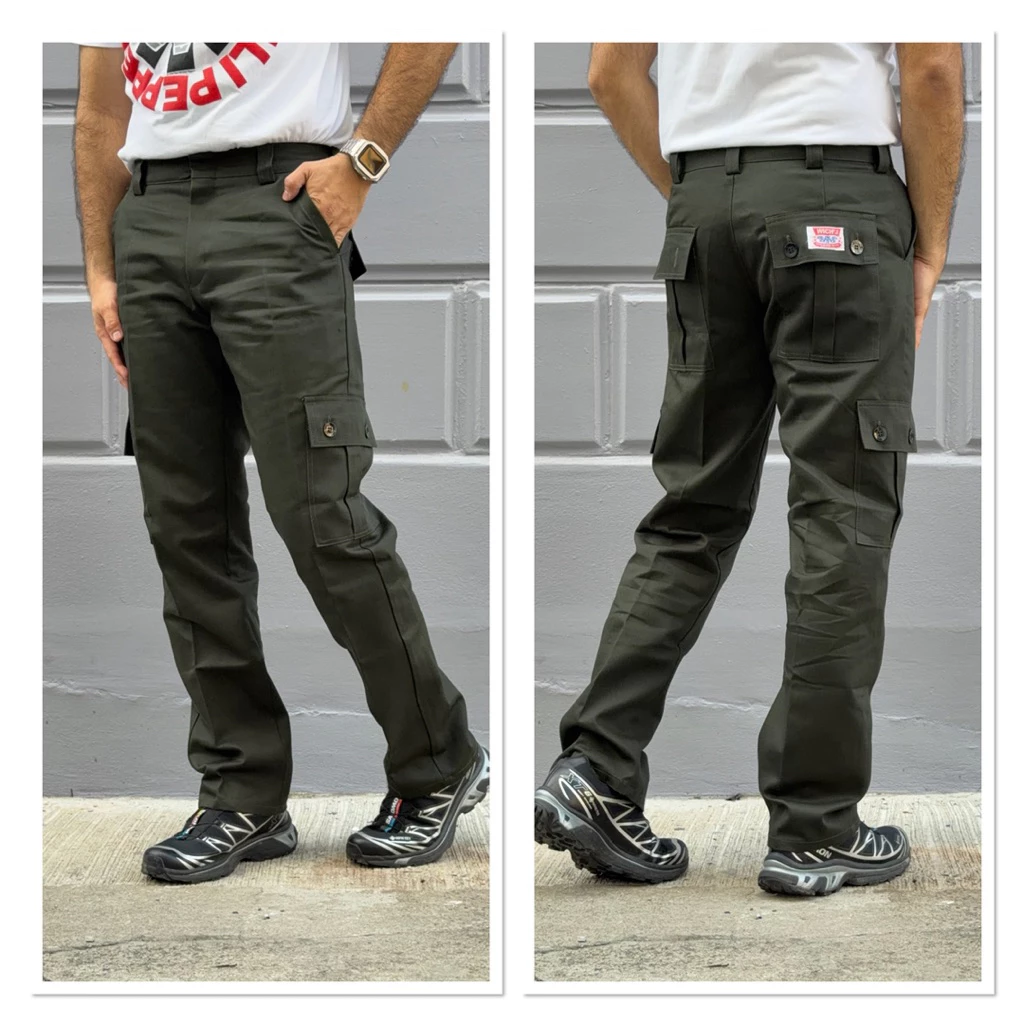กางเกง cargo ขากระบอกกลาง (เนื้อผ้าเวสป้อย)
