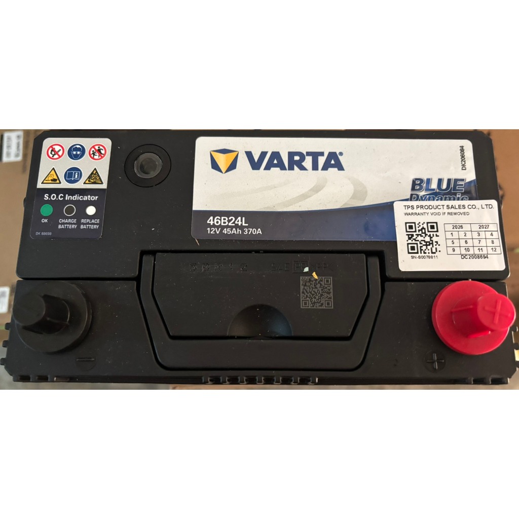 VARTA 46B24 R/L (Blue) แบตฯแห้ง ขั้วขวา/ซ้าย สำหรับรถยนต์ 1.5-2.0 cc. 50 แอมป์ CCA 370บริการส่ง/รับเ