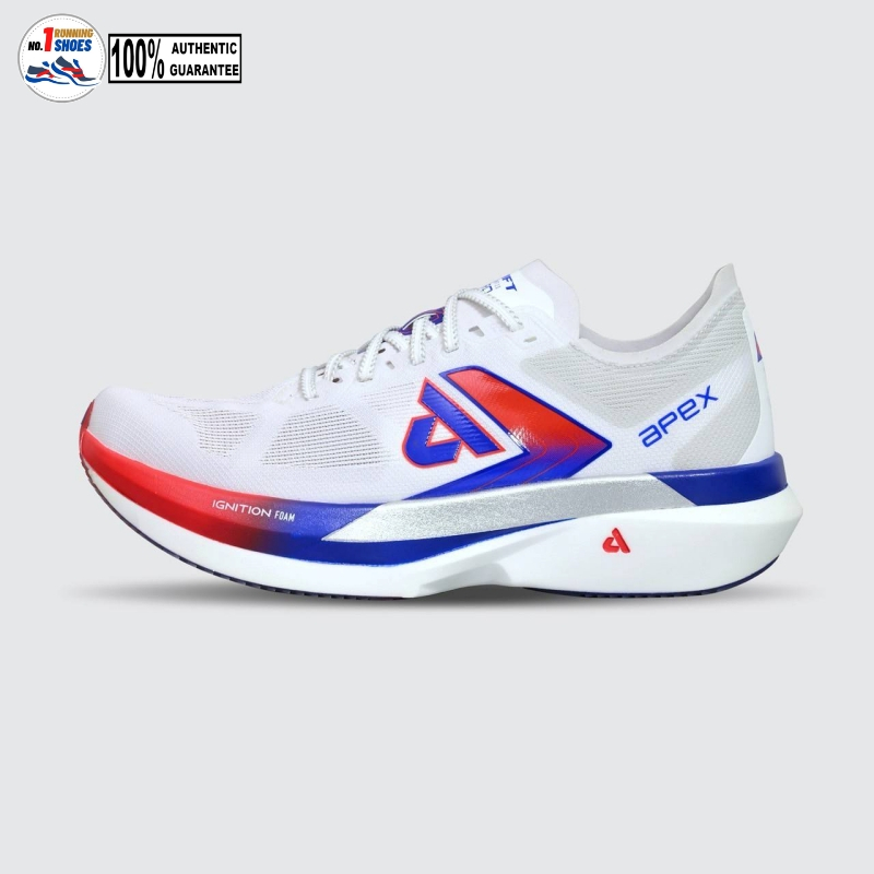 APEX BEAT Swift 2.0 PRO สี White/Red/Blue รองเท้าวิ่งของคนไทย เพื่อคนไทย Carbon Fiber ของแท้ 100%