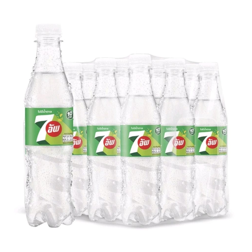 แพ็ค 12 ขวด เซเว่นอัพ ไม่มีน้ำตาล น้ำอัดลม ขวดละ 345 มล. 7 UP