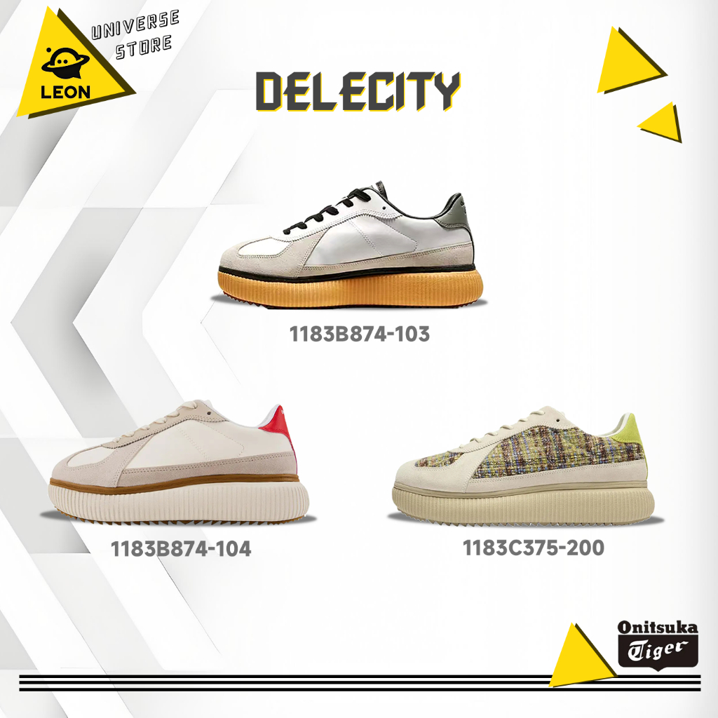 [ ของแท้ 100%] Onitsuka tiger Delecity รองเท้าลําลอง 1183B874-104/1183C375-200/1183B874-103 สะดวกสบา