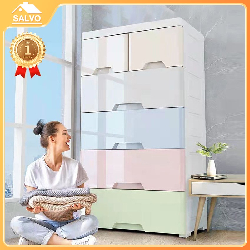 SALVO ลิ้นชักเก็บของตู้เสื้อผ้า ลิ้นชักเก็บของ 60cm ลิ้นชักพลาสติก มีล้อ ลิ้นชักชุดชั้นใน เป็นมิตรกั