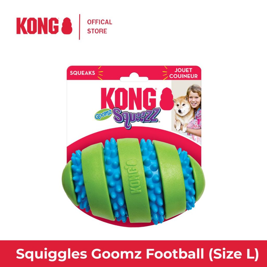 KONG لعبة كلاب كرة قدم Squiggles Goomz ‏L — صورة 3