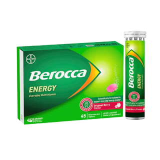 Berocca Vitamin B & C Orange Flavour Energy 45 pack รสส้ม/เบอรี่/มะม่วงและส้ม/ราสเบอร์รี่แบล็คเคอแรนท์