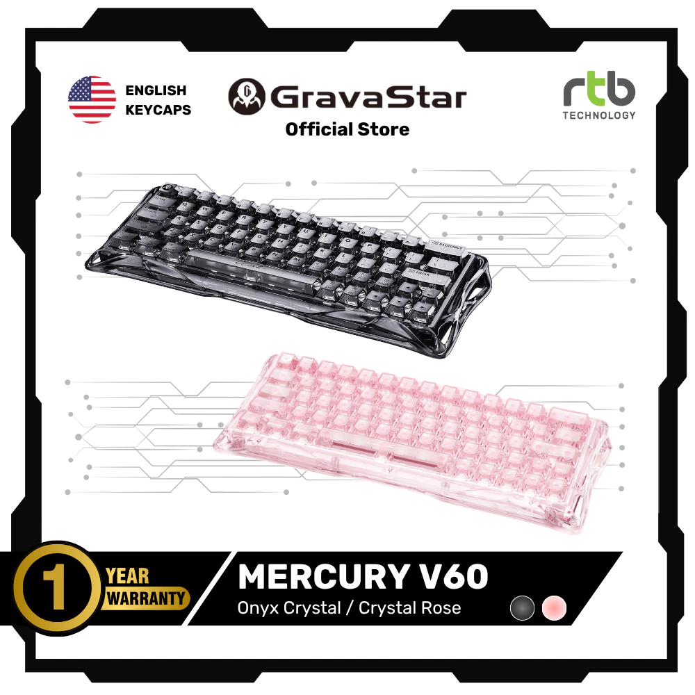 GravaStar Mercury V60 HE คีย์บอร์ดเกมมิ่ง Wired Gaming Keyboard