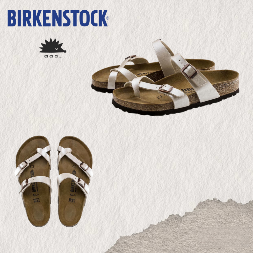 BIRKENSTOCK Mayari BF Graceful Pearl White รองเท้าแตะ ผู้หญิง สีขาวมุก 【ของแท้ 100 %】