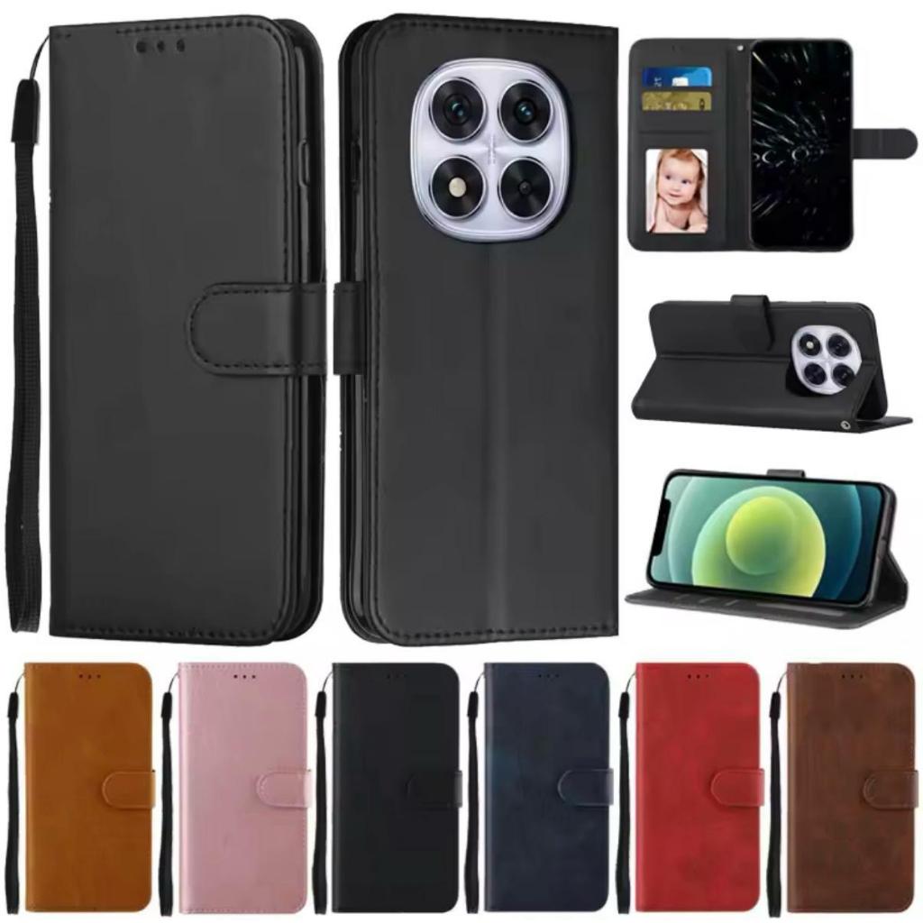 เคสแบบพับได้สำหรับ Xiaomi Redmi Note15 4G Note15 5G Note15Pro Note15ProPlus เคสกระเป๋าหนัง ใส่บัตร แม่เหล็กล็อค แถมสาย