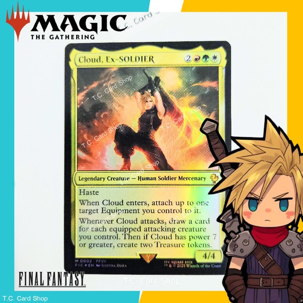 Cloud, Ex-SOLDIER (Foil) - M0002 - FFVII - Final Fantasy - Magic the Gathering (MTG) (FIC)